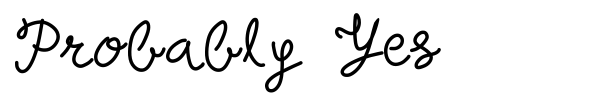 Probably Yes font preview